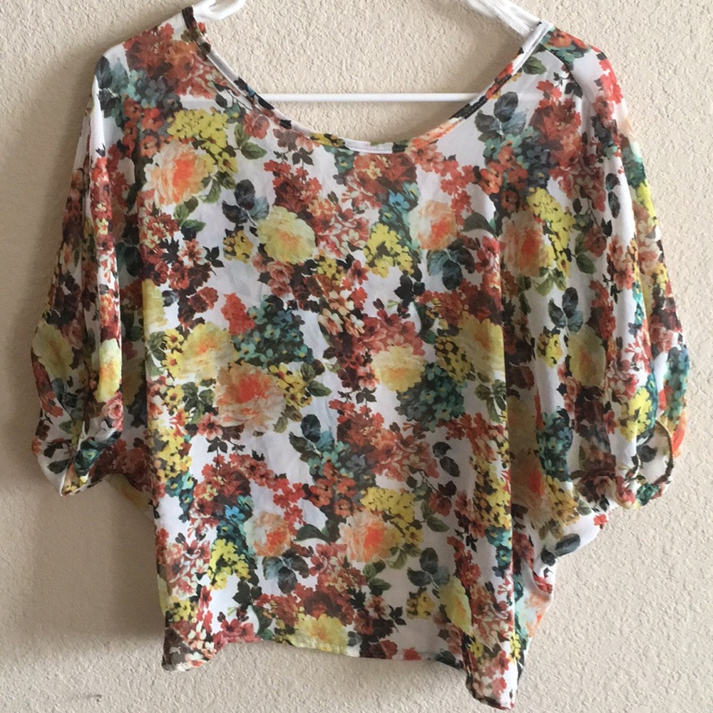 Flowy Floral Top with Open Back